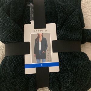 NWT Matty M Hunter Green Chenile Cardigan
